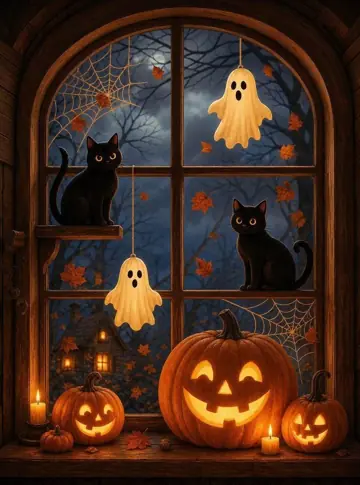 Fondo sublimado para eventos Ventana de Gatos Negros