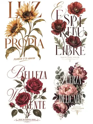 Diseño DTF Frases Florales - Luz Propia