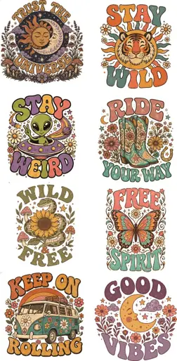 Diseño DTF Frases Retro