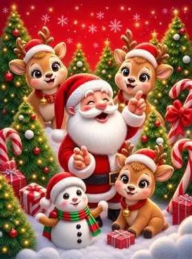 Fondo sublimado para eventos Santa y Renitos Tiernos
