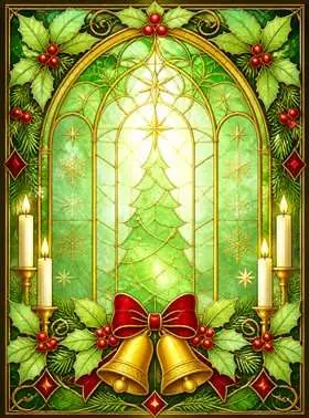 Fondo sublimado para eventos Vitral Verde y Rojo