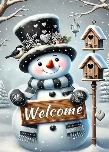Cubrepuertas sublimado Muñeco de Nieve Bienvenida