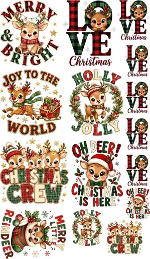 Diseño DTF Renitos y Frases Navideñas