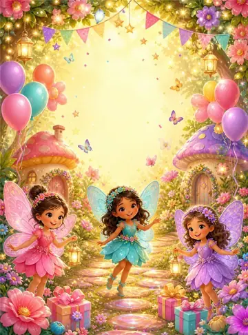 Fondo sublimado para eventos Cumpleaños Hadas