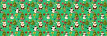Patrón sublimado por metro Navidad Infantil Verde