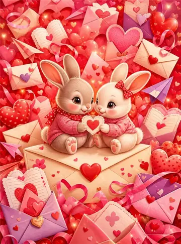 Cubrepuertas sublimado Conejitos Cartas de Amor