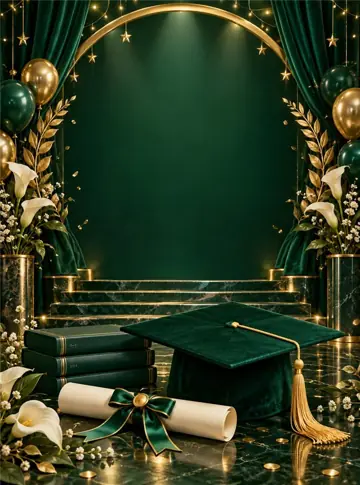 Fondo sublimado para eventos Jardín Esmeralda y Dorado