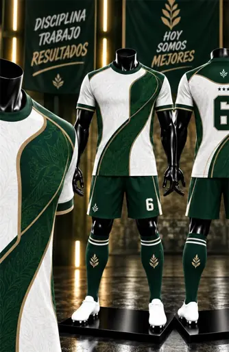 Uniforme deportivo sublimado Campo Verde y Oro