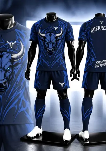 Uniforme deportivo sublimado Toro Guerrero Azul