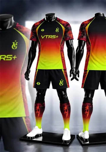 Uniforme deportivo sublimado Llamas Rojo y Amarillo