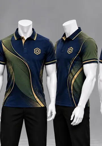 Uniforme corporativo sublimado Polo Marino y Oliva
