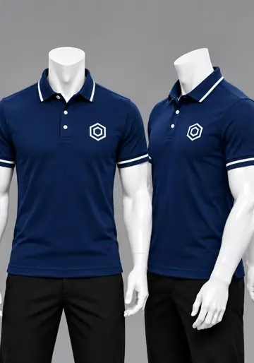 Uniforme corporativo sublimado Polo Azul Marino Clásico