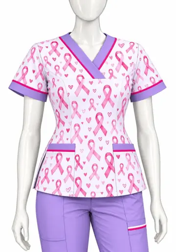 Uniforme corporativo sublimado Scrub Lazos Rosa