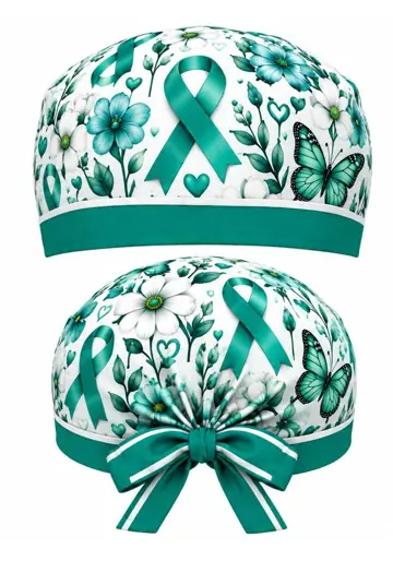 Gorro sublimado Gorro Quirúrgico Verde Lazo y Mariposa