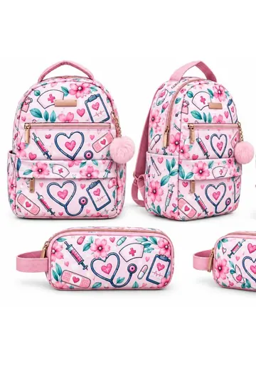 Maleta escolar sublimada Maleta Corazones y Flores