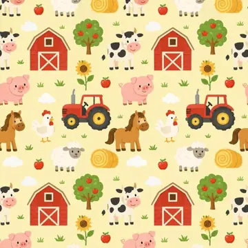 Patrón sublimado por metro Animales de Granja