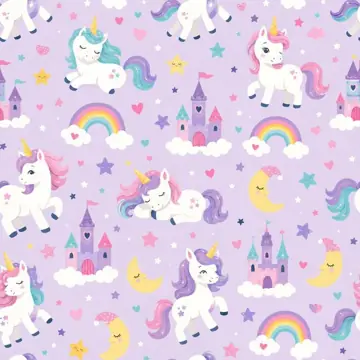 Patrón sublimado por metro Unicornios