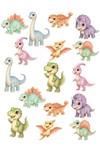 Diseño DTF Dinosaurios Bebé