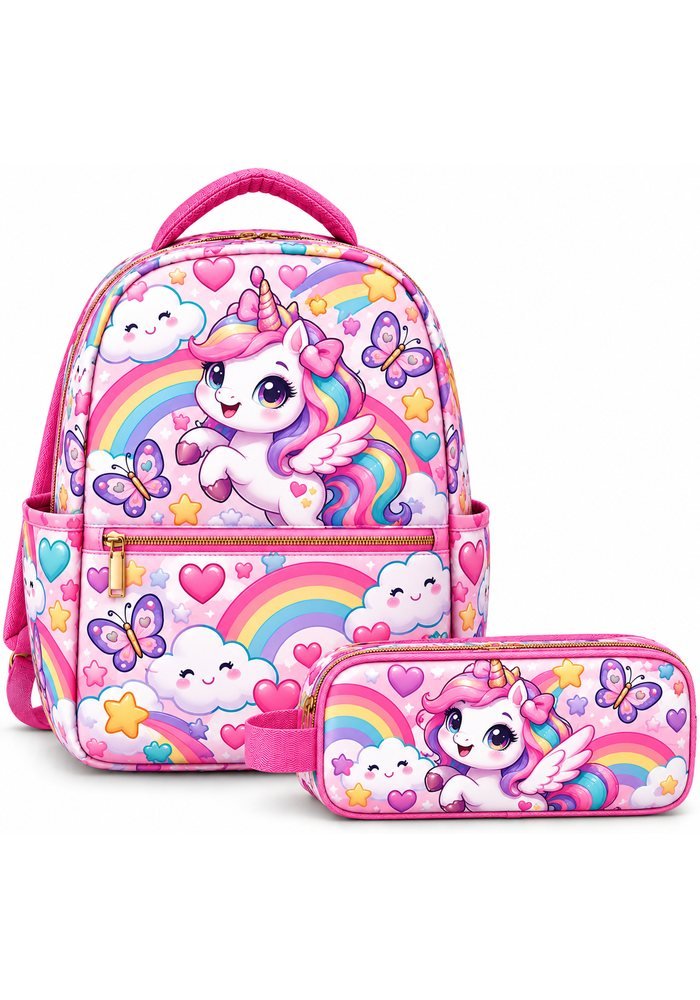 Maleta escolar sublimada Unicornio Arcoíris