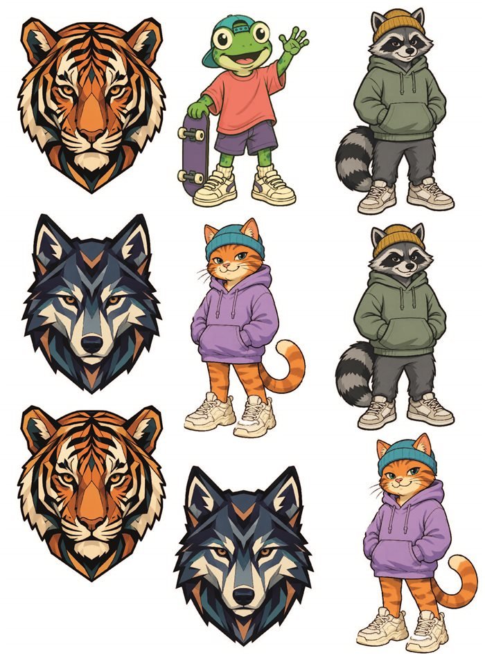 Diseño DTF Animales Urbanos