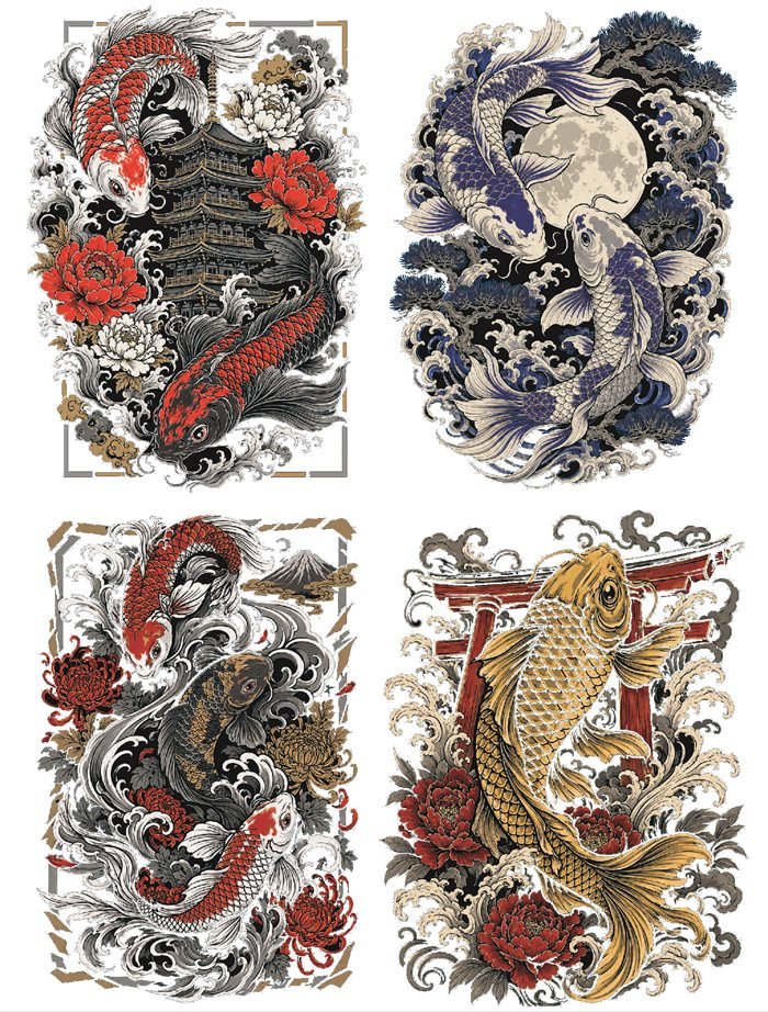 Diseño DTF Peces Koi Japoneses